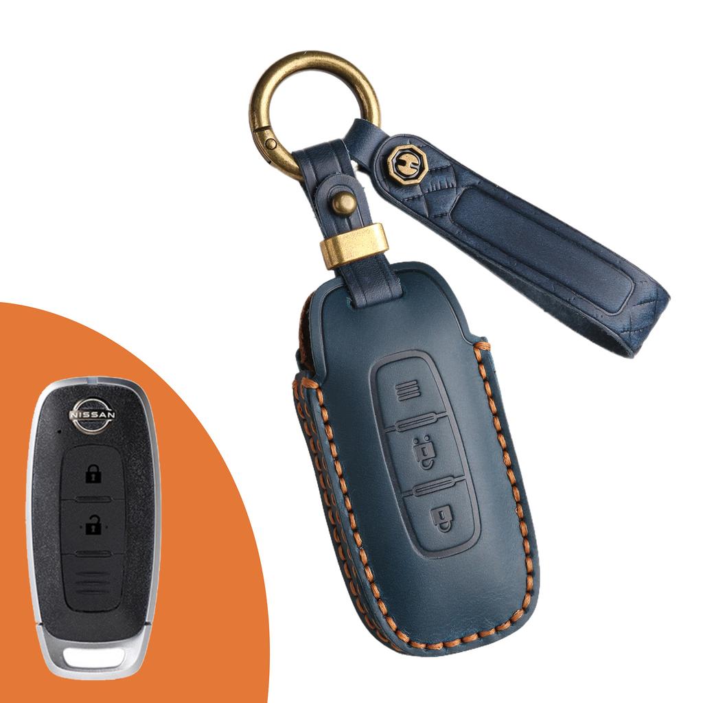 Gäller 2024 nya Nissan Teana nyckelfodral Dongfeng Nissan bilnyckelpåse första lagret kohud nyckelring