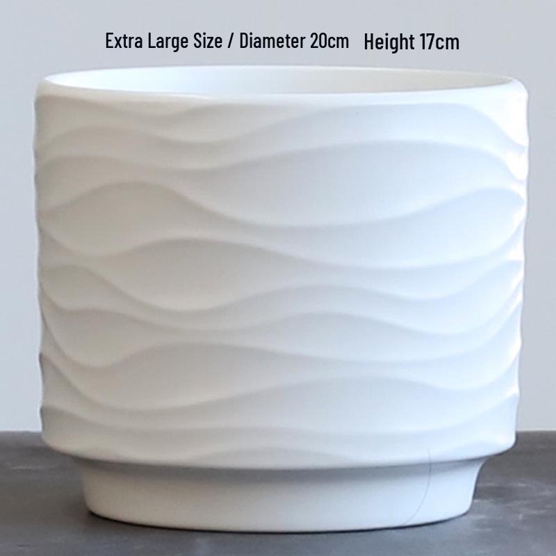 Nordic Minimalist Ceramic Flower Pot with Tray for Phalaenopsis, Orchid, and Succulent Plants