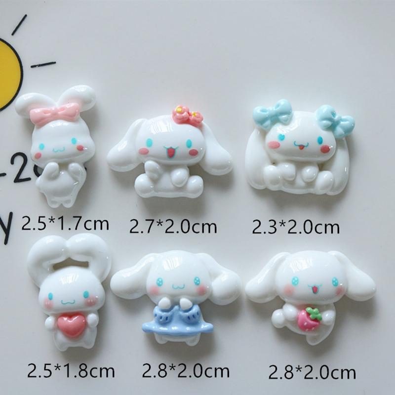 10 Pcs New Kawaii Cartoonear Dog Rabbit Game Nime Characters Resin Scrapbook Diy Jewelry Children Gift Hairpin Accessories A1