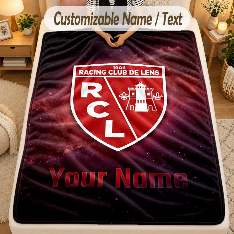 Flannel Blanketracing club de lens Custom Name Text Personalized Soft Warm Throw Blanket Home Decor Gift