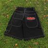 Women's Summer Hiphop Hip-hop Denim Shorts Embroidered Jeans Loose Wide-leg Jeans