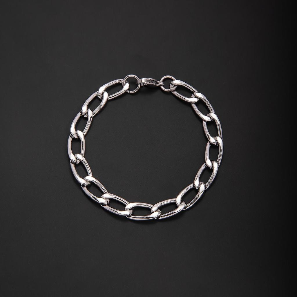 Stainless Steel Men's Polished Embossed Hip Hop Punk Bracelet