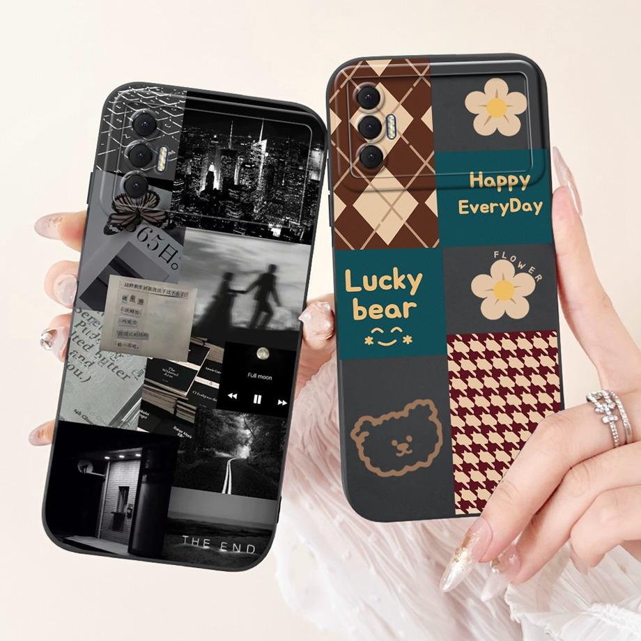 For Tecno Spark 8P KG7H KG7 KG7n Case Liquid Silicone Soft TPU Back Cover For Spark8P 8 P Phone Funda Gothic Black Night Bumper