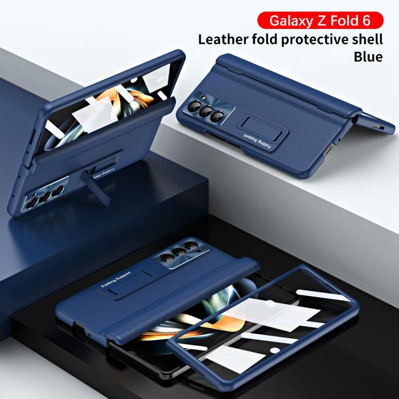 Foldable Phone Case Galaxy Z Fold 8 Ultra 7 6 5 With Pen Slot Stand Kickstand PU Leather Cover Shockproof Full