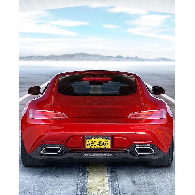 Carbon Fiber License Plate Frame- Stainless Steel Car Tag Holder Wrapped with Real Carbon Fiber, 4 Hole Slim Design, Anti-Theft Screws Caps,