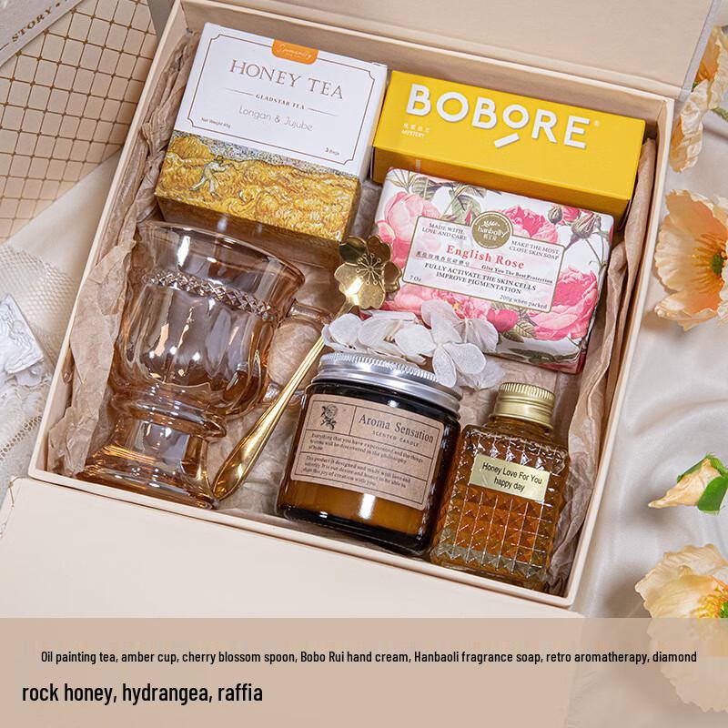 Women s Day Camellia Amber Cup Gift Set