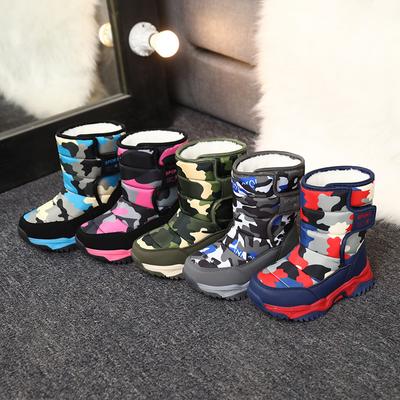 2025 Hiver Chaussures Enfants Peluche Tissu Imperméable Antidérapant Chaussures Fille Semelle Caoutchouc Bottes de Neige Mode Chaud Bottes d'Extérieur