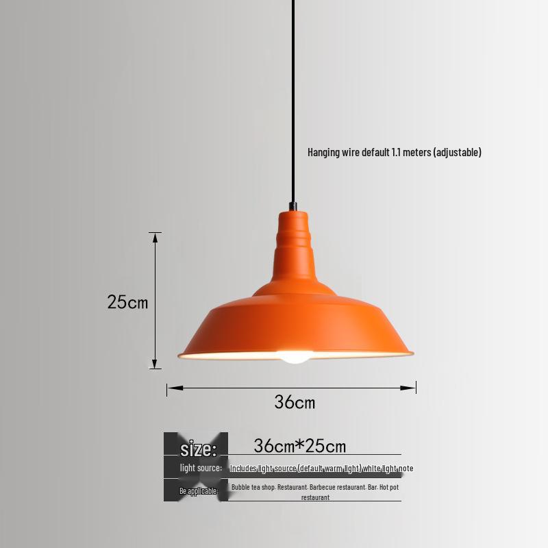 Orange Nordic Industrial Pendant Light for Restaurants & Bars