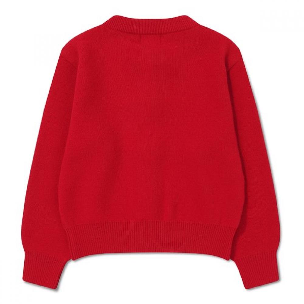 Been Red Round Neck Knit Cardigan Red Bz53ck02rd