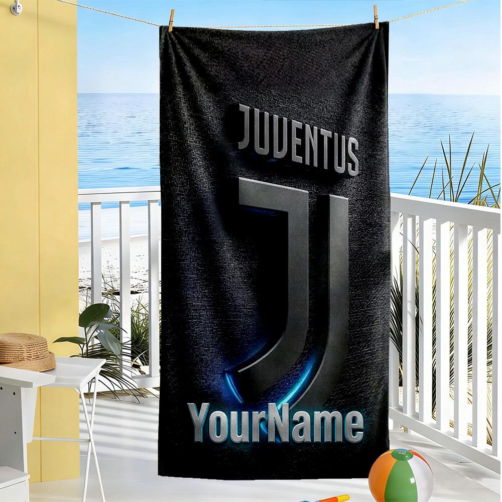 Juventus Customize Your Name Beach Towel High Absorbency & Quick-Dry Suitable for Sports Travel Swimming Yoga Bathroom Beach And Pool