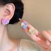 Romantic Handmade Beads Flower Earrings for Women Exquisite Elegent Rice Bead Floral Earring Dopamine Y2K Jewelry Gifts