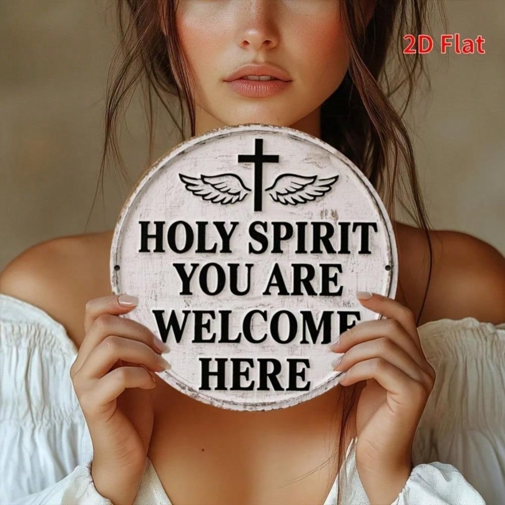 Vintage Holy Spirit Dove Cross Bohemian Metal Wall Art Rustic White Finish Home Decor