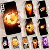 Fire Football Soccer Ball Funda Case For Samsung Galaxy S25 Ultra S9 S10 S20 S21 FE S22 S23 Plus S24 Ultra Phone Cover