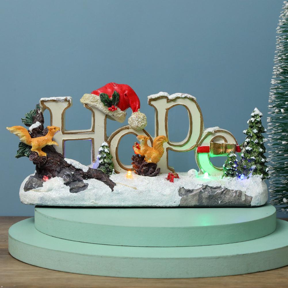 Рождественские украшения Светящиеся буквенные украшения Светодиодные цветные огни Смоляные поделки Luminous letter C#1