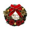 12 Inch Christmas Wreath Decoration for Front Door Artificial Wreath with Bells Balls Bows for Indoor Outdoor Holiday Decor
