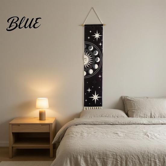 Bohemian Style Wall Star Prints Cotton with Tapestry Soft Hanging Fringed Sun Moon Unique Art