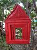Red Wooden Jharokha Hand Carved Indian Window Wall Decor