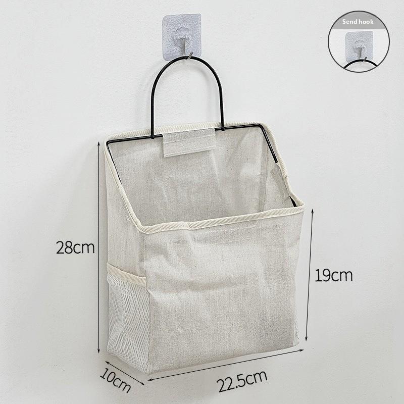 Student Cotton Fabric Wall Hanging Storage Bag With Multiple Pockets For Dorm Room Organizer