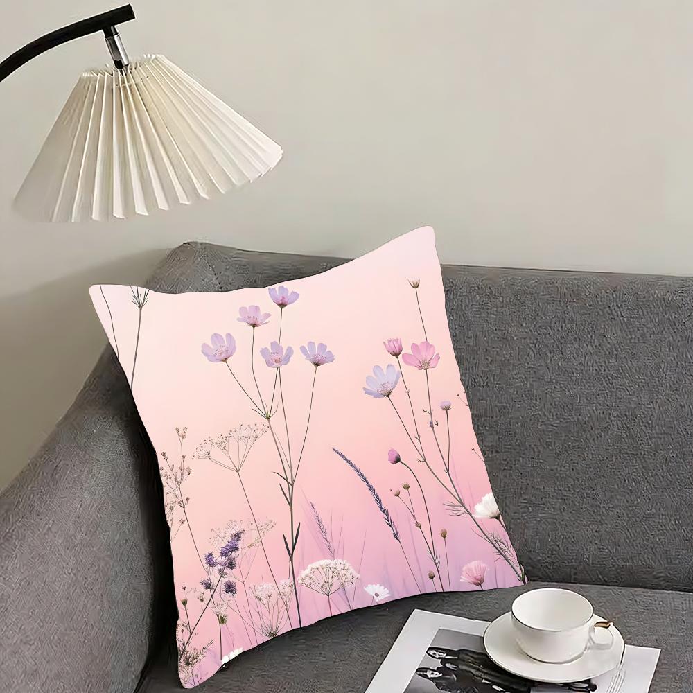 Little Flowers INS Cushion Cover Pillowcase Ultra Soft Skin Friendly Fabric Cloud Like Comfort  Concealed Zipper