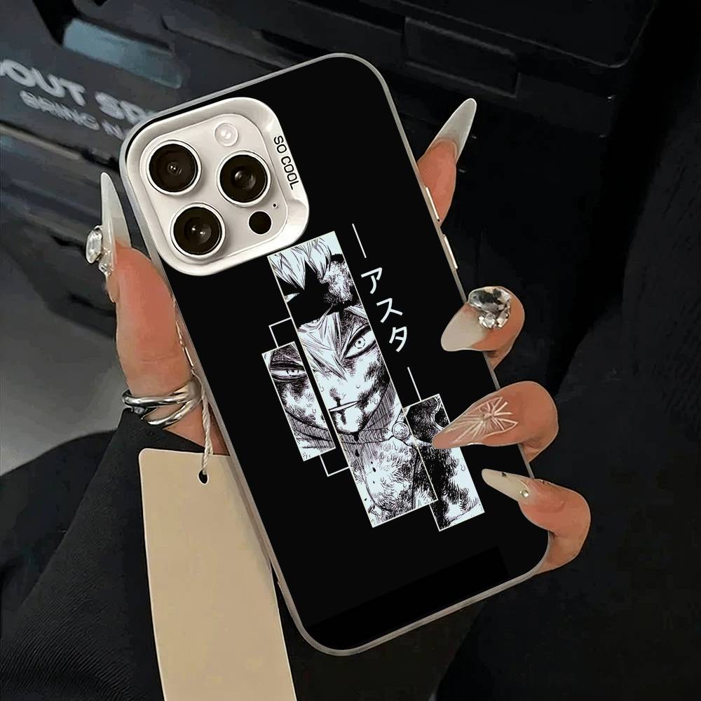C-Clover Asta B-Black Phone Case For iPhone 11 12 13 14 15 16Pro Max Plus White Sliver Phone Cover