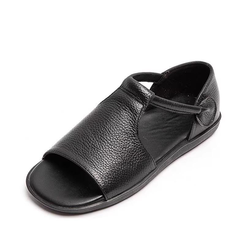 New Retro Fish-mouth Flat Simple and Versatile Sandals Retro Casual Women's Shoes
