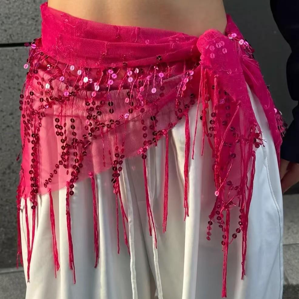 Trendy Sequin Tassel Hip Scarf: Versatile Jazz & Street Dance Accessory