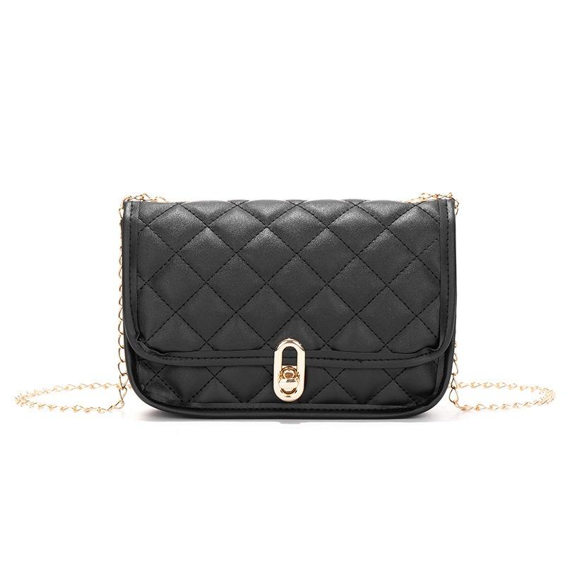 Women's Bag New Winter Rhombus Embroidered Shoulder Bag Lock Crossbody Casual Small Square Bag
