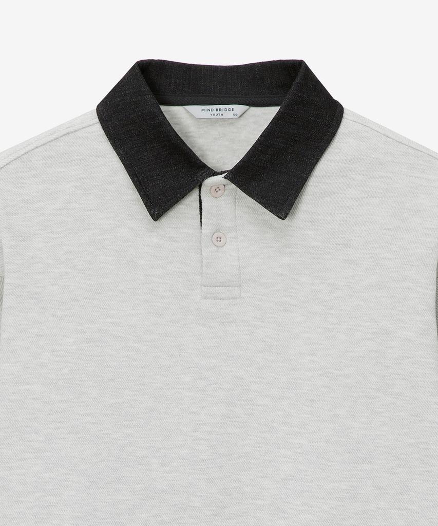 MINDBRIDGE Denim Collar Contrast Oversized Sweatshirt