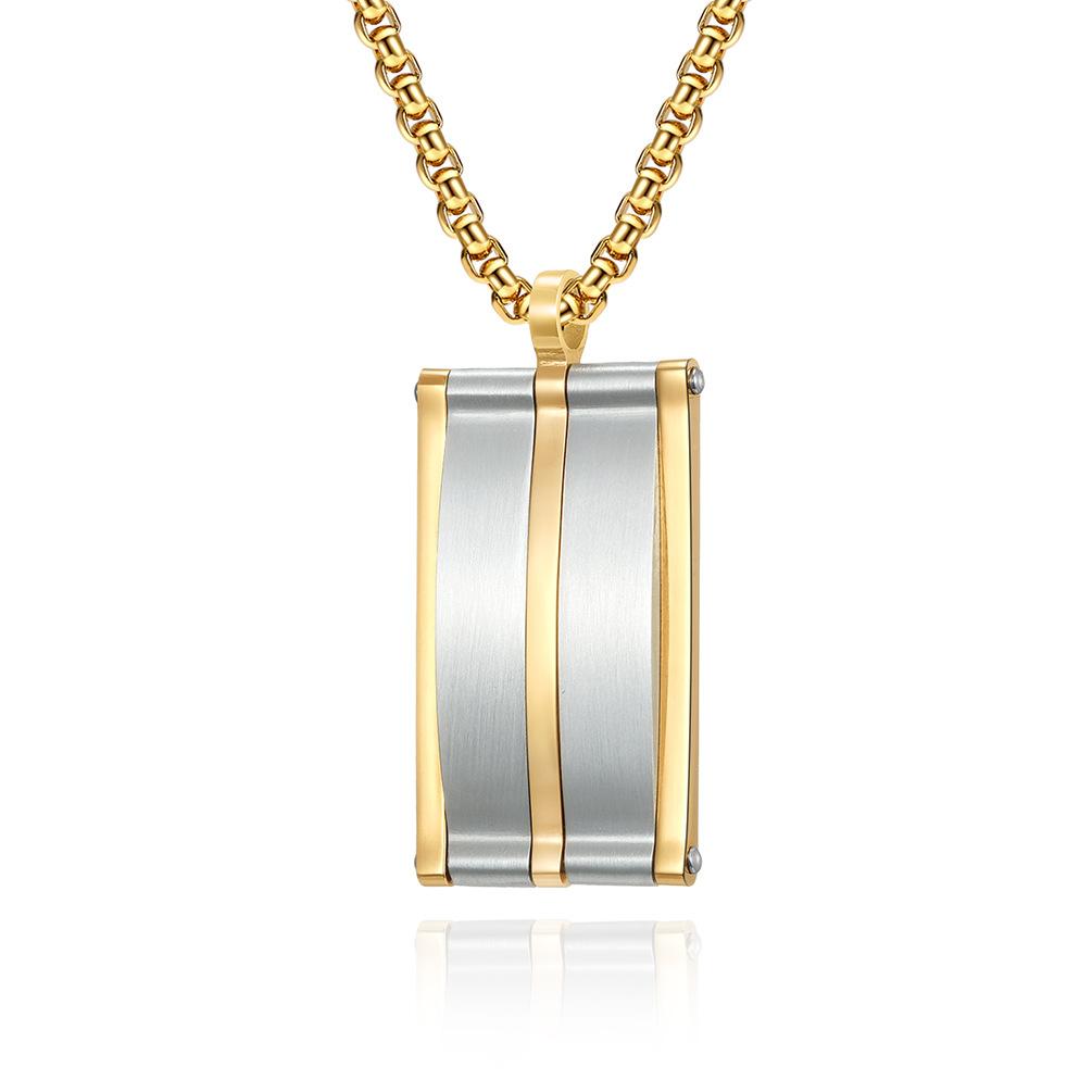 Five-piece Combination Necklace New Titanium Steel Light Sand Two-color Men's Pendant Fashion Versatile Necklace