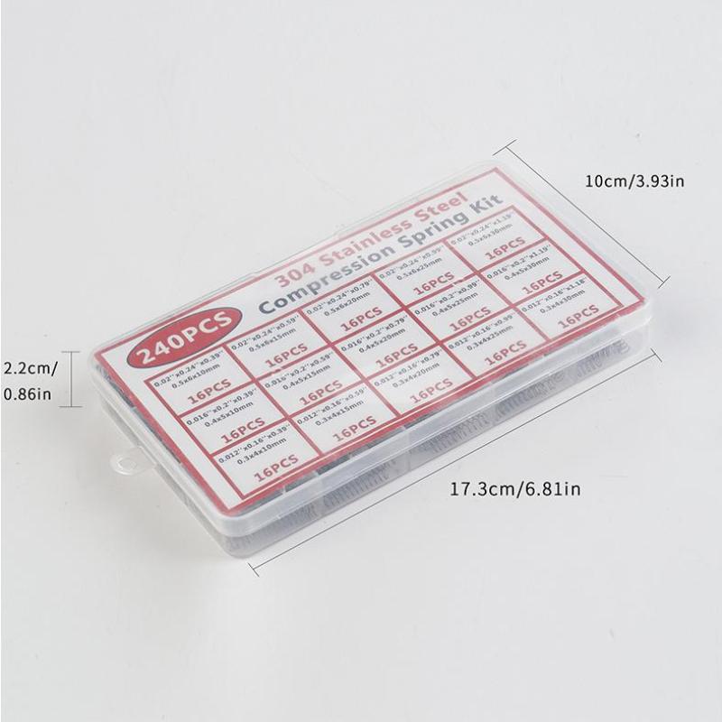 

240Pcs Stainless Steel Springs Compression Spring Kit Electronics Mechanical Repair Springs Home DIY Hardware Tools Accessories