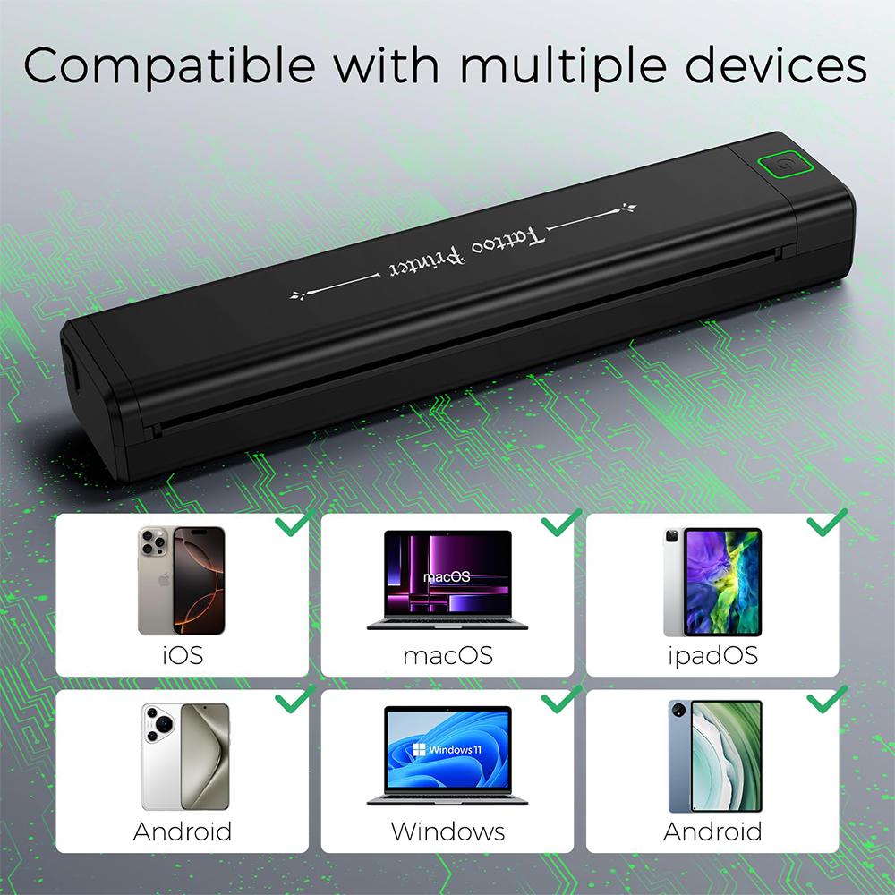 NEWYES Tattoo Stencil Printer Wireless Portable Tattoo Printer Kit Thermal Tattoo Machine for Tattoo Artists & Beginners