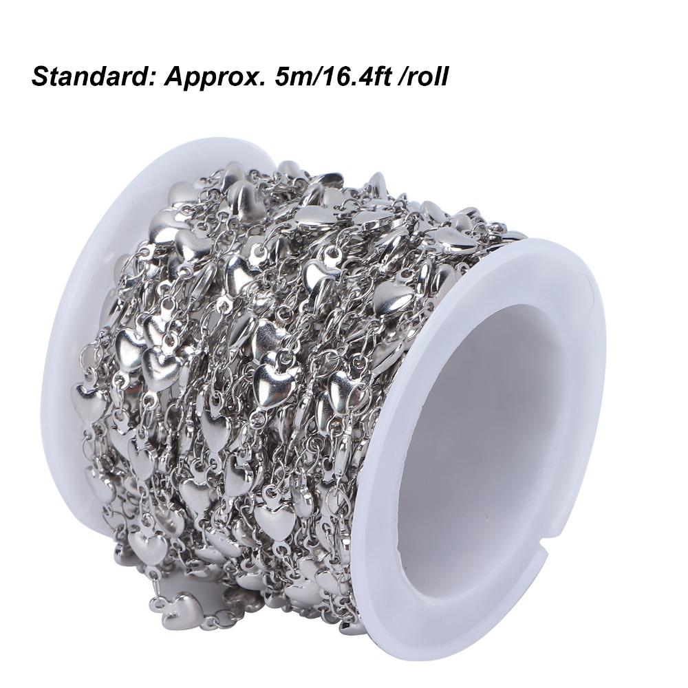Jewelry Accessories Stainless Steel Curb Chain Peach Heart Type Steel Twisted Chain Heart Link Chain Heart Chain Craft Projects