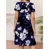 Plus Size - Plus Size - Women'S Plus Size Floral Print Short Sleeve Dress