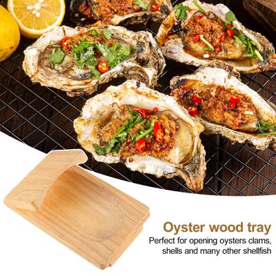 Vassoio in legno per ostriche Morsetto multiuso per sgusciare le ostriche in legno Sgusciatore per frutti di mare facile da usare per la cucina delle feste