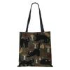 Women Handbag Linen Totes with Family Cat Print Casual Traveling Beach Gift Bags CLE