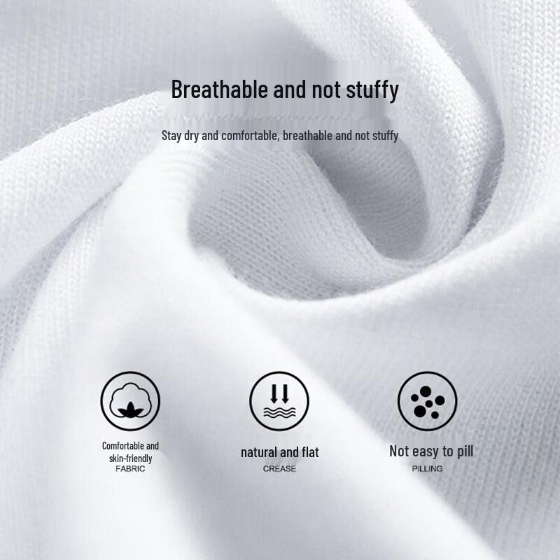 Nanjiren Men's Pure Cotton Loose Fit Long Sleeve T-Shirt