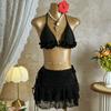 With Skirt Ruffled Frilled Halter Bikini Women Swimwear Female Swimsuit Three-pieces Bikini Set Bather Bathing Suit Swim