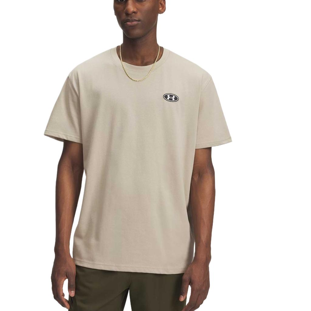 Under Armour T Shirts Men's Khaki Crew Neck Moderate 1382902-299