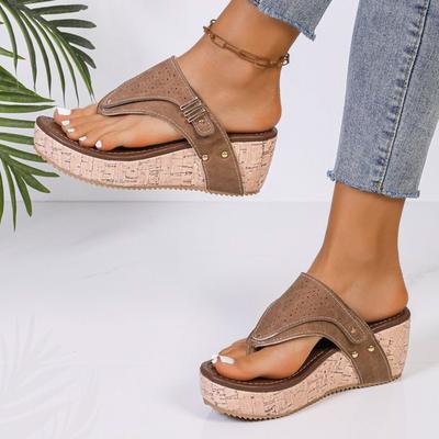 Damen Plateausandalen Keilabsatz Flip-Flops Modisch und Lässig Offene Clogsandalen Für Damen Größe 5 Sandalen mit Keilabsatz Für Damen Größe 11