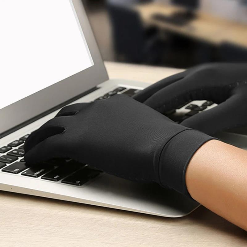 Compression Arthritis Gloves Half Finger Relief Copper Ion Fiber Pressure Protective Joint Rehabilitation Care Training