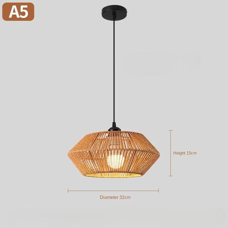 Wicker Lamp Creative Design Rattan Ceiling Light for Teahouses Homestays Decorative Pastoral Retro Pendant Light Fixture