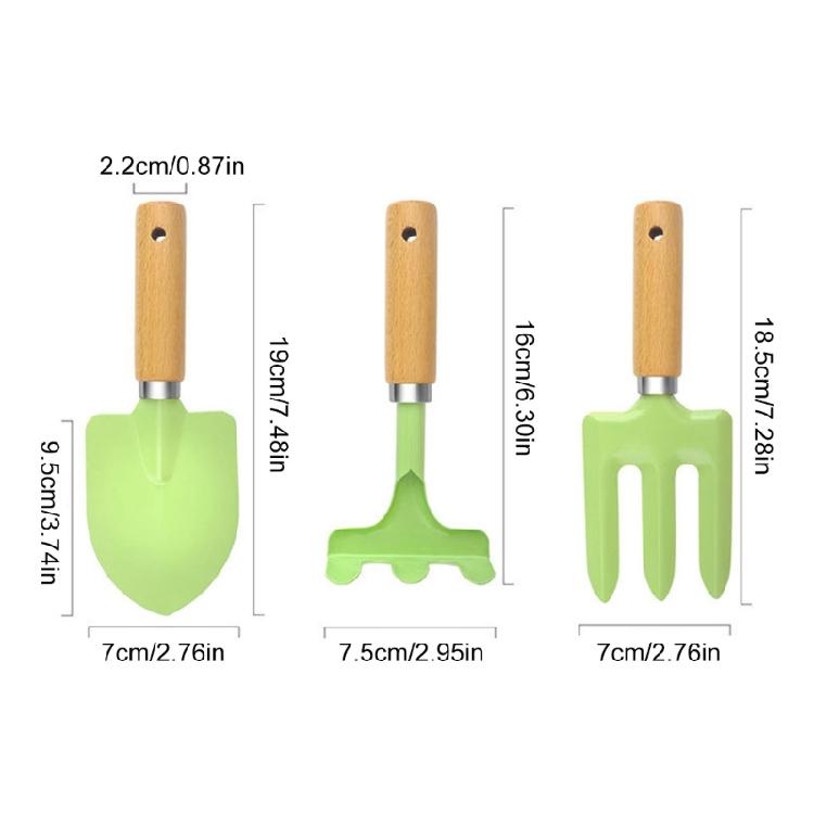 Complete Kids Garden Tool Set with Metal Construction&Wood Handles for Little Hands Planting Digging and Playing Outdoor