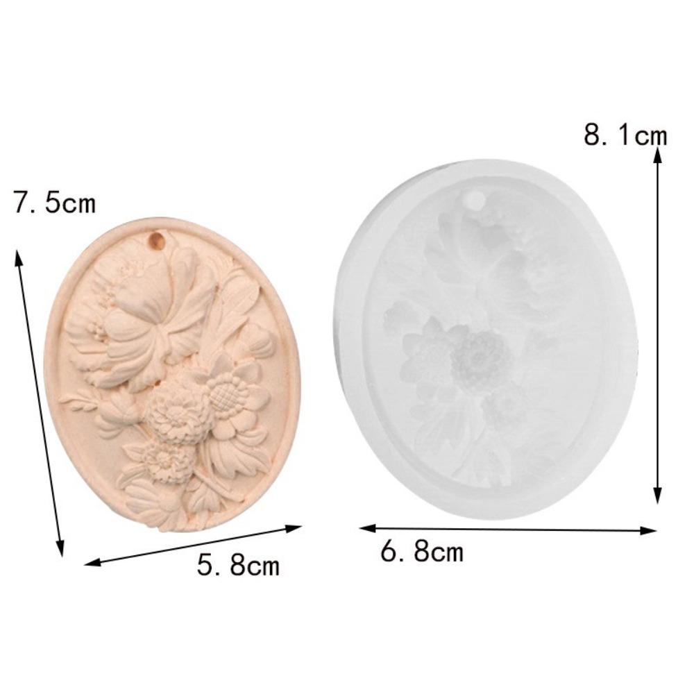 3D Rose Flower DIY Flower Mold Oval Shape Resin Mould Baking Tools Plaster Mold DIY Handicrafts