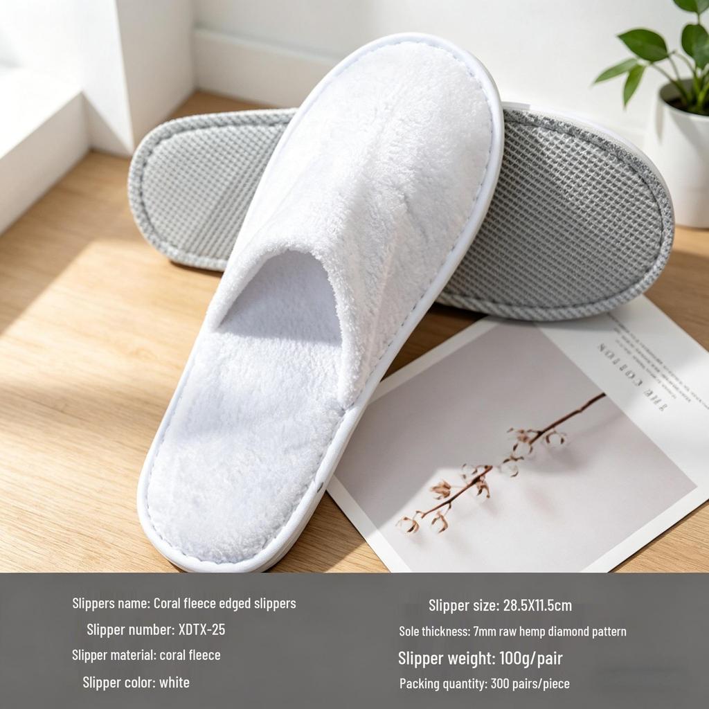 Star Hotel Disposable Non-Slip Slippers for Bed & Breakfast, Guest Room, Beauty Salon, Club House, and Home.