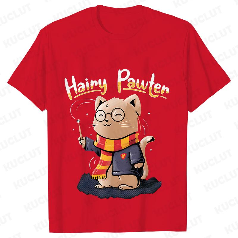 Cute Potter Cats Women T-Shirt Fashion Plus Size Unisex Tshirt Harajuku Short Sleeve Top Tees O Neck Mother Gift Female Clothing