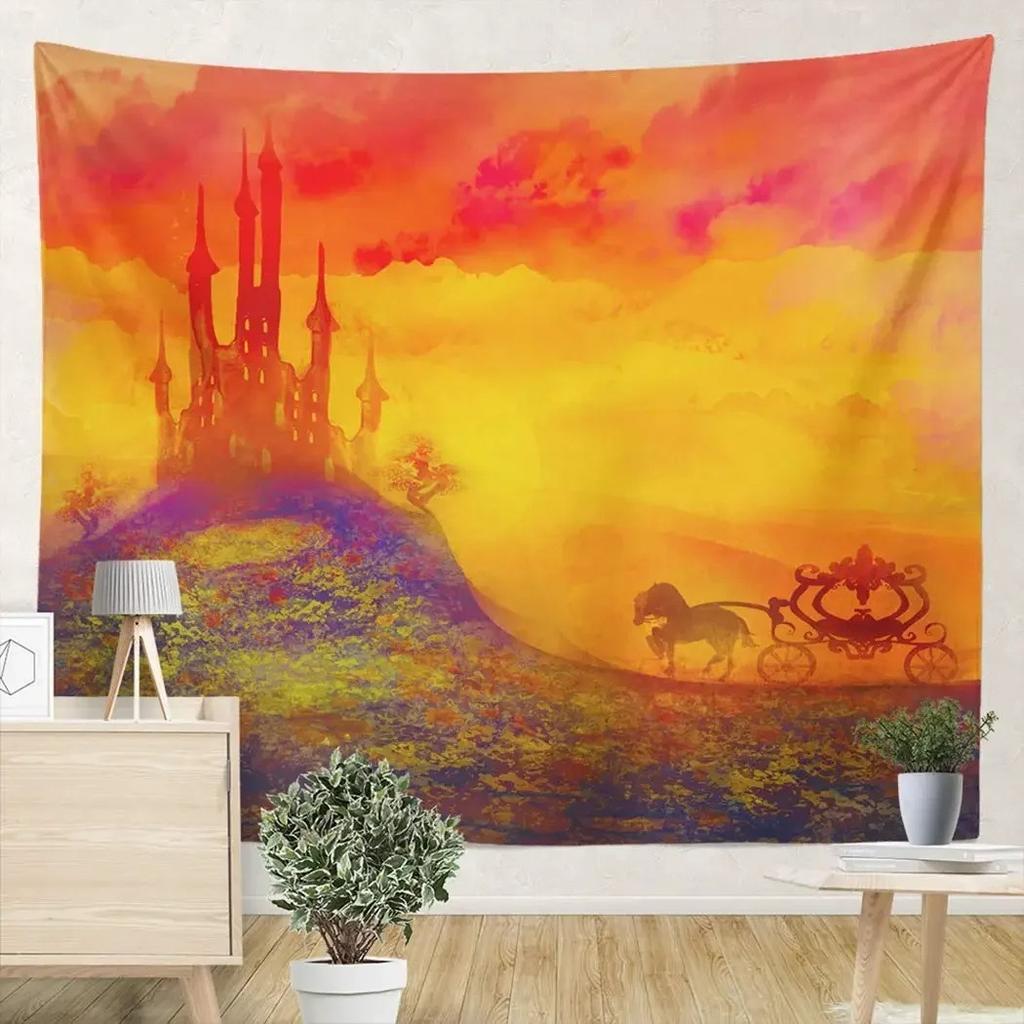 Princess Carriage Cartoon Tapestry Office Living Room Decoration Home Wall Tapestry