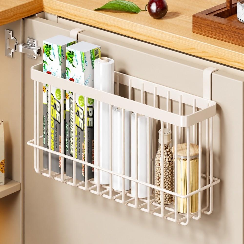 Side Mount Hanging Storage Basket No Drill Wire Metal Rack Side Storage Rack for Home Organization
