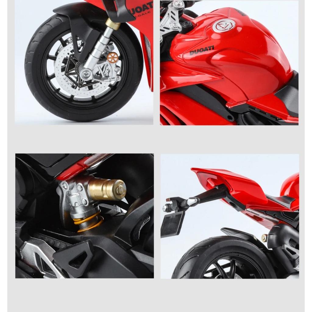 1/9 Panigale V4S Legierung Rennmotorrad Diecasts Metall Straßen-Sportmotorrad Modell Simulation mit Licht Kinderspielzeug Geschenk