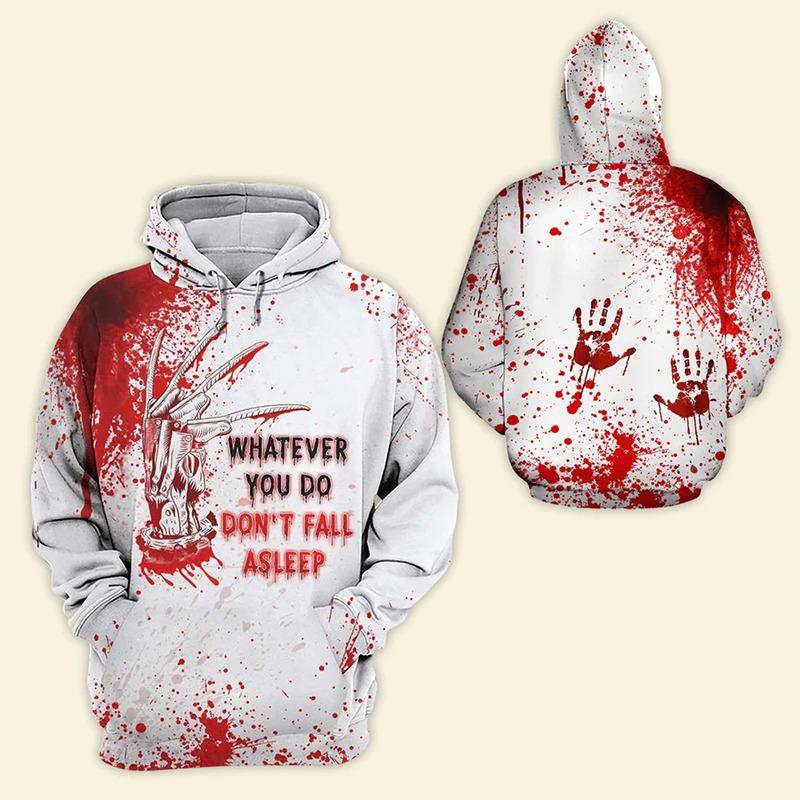 You Can't Kill The Boogeyman Horror Movie Hoodies Men Blood Splatter 3D Printed Sweatshirts Women Halloween Hoody Pullovers Tops