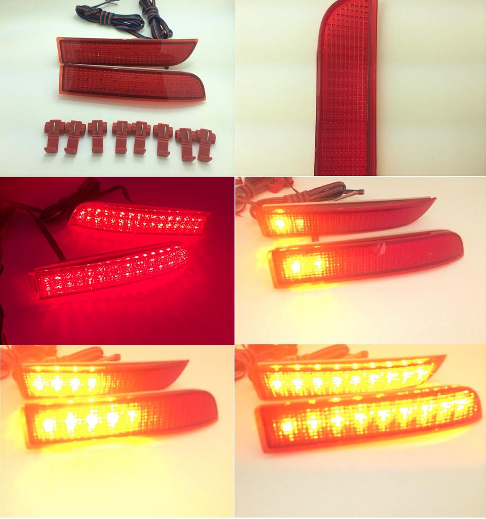 LED Reflectors with Reflector Vehicle Inspection and Flowing Turn Signal Set of Compatible with Toyota Alphard Series Toyota Vellfire Series Toyota